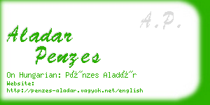 aladar penzes business card